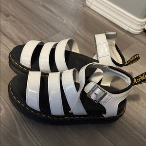 Dr Martens Blaire White Leather Gladiator Sandals Size 8
